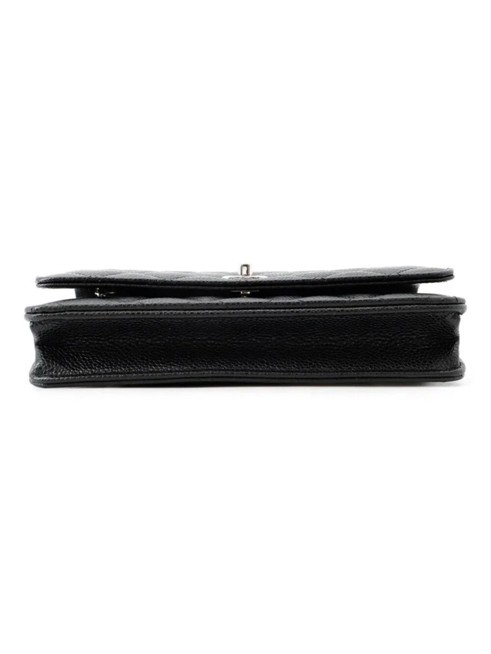 Chanel Chain Wallet Quilted CC Logo Caviar Leather Black Shoulder Bag